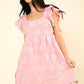 Pink Flower Embroidered Dress