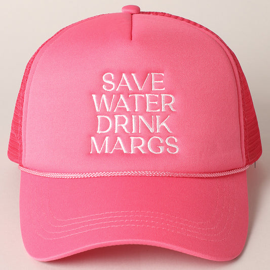 Hot Pink Save Water Trucker Hat