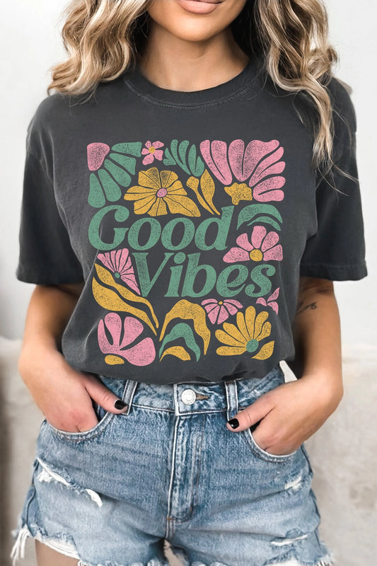 Good Vibes Floral Graphic Tee