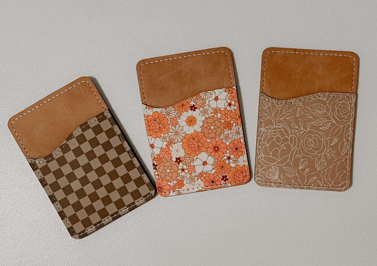 Leather Stick On Cell Phone Wallets