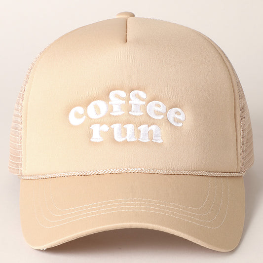 Beige Coffee Run Trucker Hat