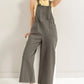 Olive Washed Knotted Overall Jumpsuit
